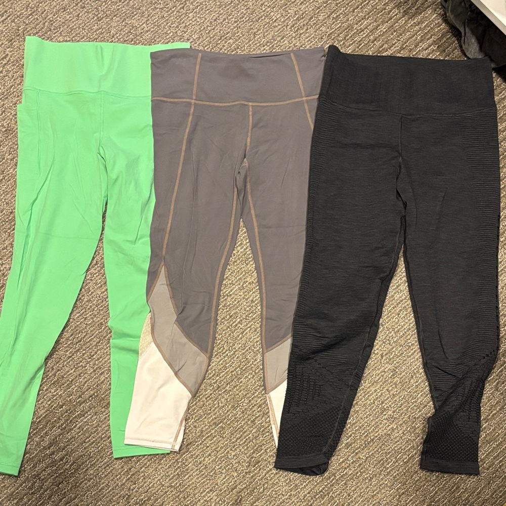 Athleta Women's Leggings Set - Green, Gray, and Black